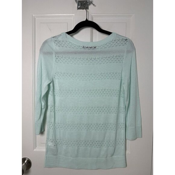 Banana Republic Pale Mint Knit 3/4 Sleeve Sweate Women’s Small EUC - Picture 3 of 9